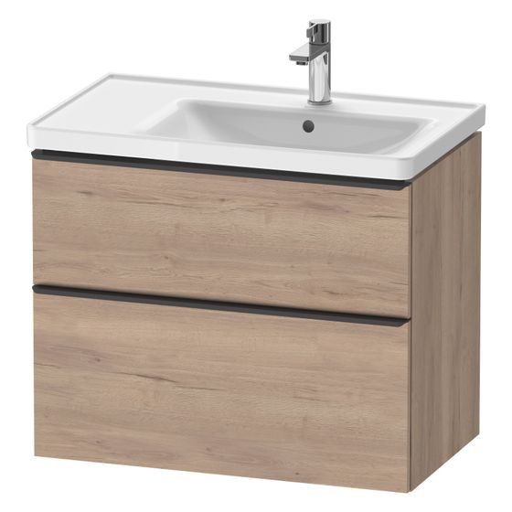 Duravit D-Neo Waschtischunterbau wandh. 452x784x625mm B, Eiche Marmoriert Matt, Griff Diam. 1 AZ/SK, DE43580BD550000