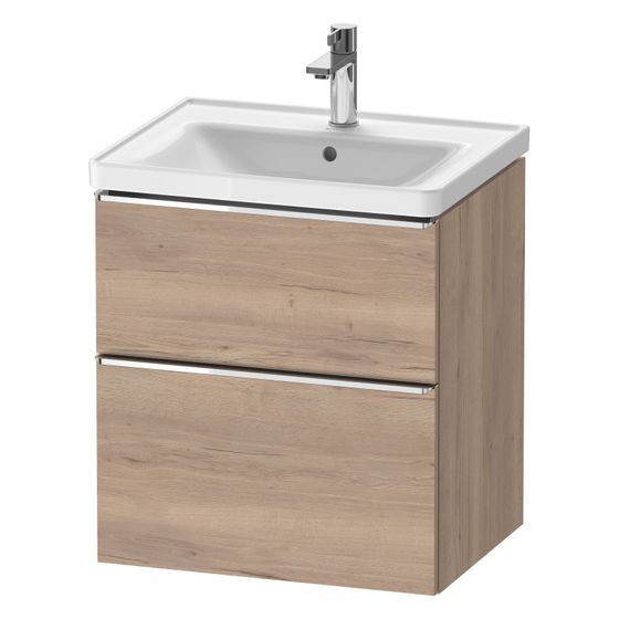 Duravit D-Neo Waschtischunterbau wandhäng. 452x584x625mm Eiche Marmoriert Matt, Griff Chrom, 1 AZ/SK, DE4359010550000