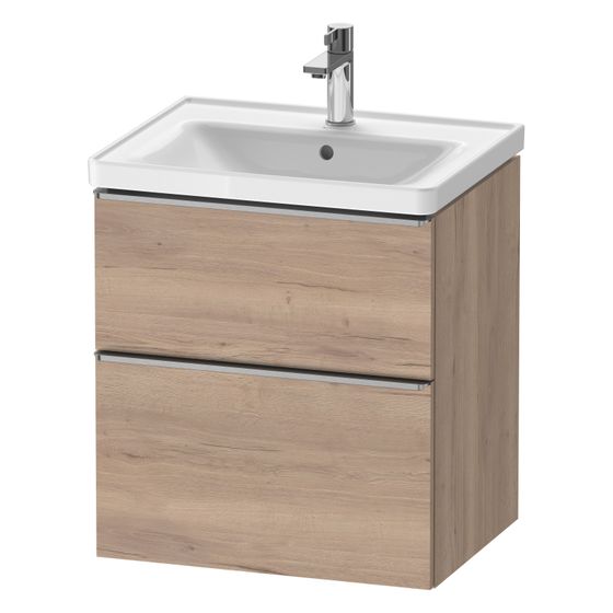 Duravit D-Neo Waschtischunterbau wandh. 452x584x625mm Eiche Mar. Matt, Griff Edelstahl, 1 AZ/SK, DE4359070550000