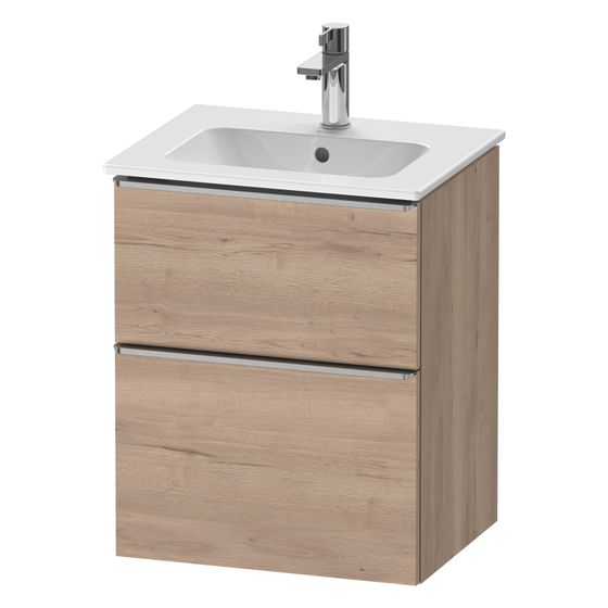 Duravit D-Neo Waschtischunterbau wandh. 402x510x625mm Eiche Marmoriert Matt, Griff Edelstahl, 1 Auszug/Schubkasten