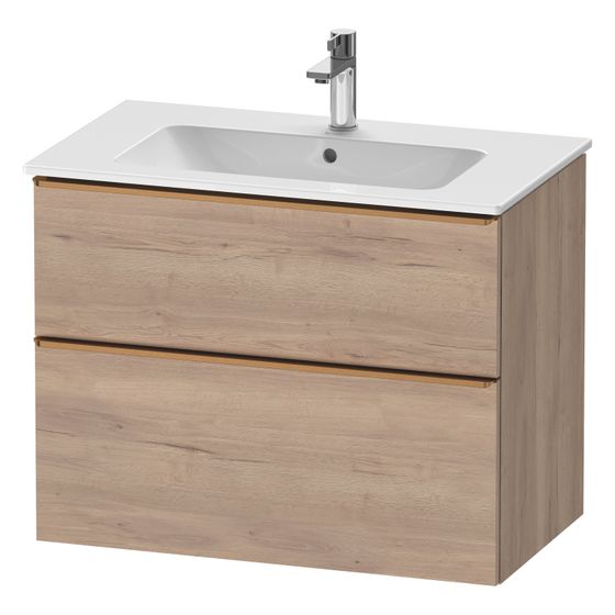 Duravit D-Neo Waschtischunterbau wandhäng. 462x810x625mm Eiche Marmoriert Matt, Griff Bronze, 1 AZ/SK, DE4362004550000