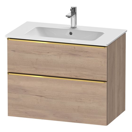 Duravit D-Neo Waschtischunterbau wandhäng. 462x810x625mm Eiche Marmoriert Matt, Griff Gold, 1 AZ/SK, DE4362034550000