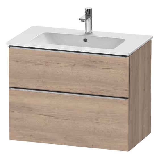 Duravit D-Neo Waschtischunterbau wandh. 462x810x625mm Eiche Marmoriert Matt, Griff Edelstahl, 1 AZ/SK, DE4362070550000