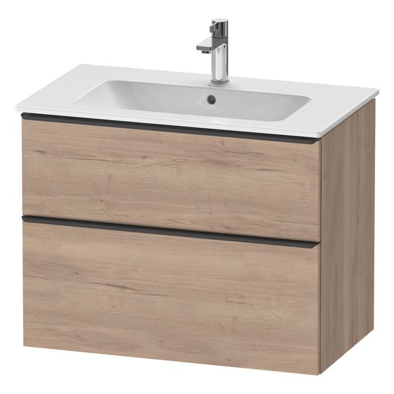 Duravit D-Neo Waschtischunterbau wandh. 462x810x625mm B, Eiche Marmoriert Matt, Griff Diam. 1 AZ/SK, DE43620BD550000