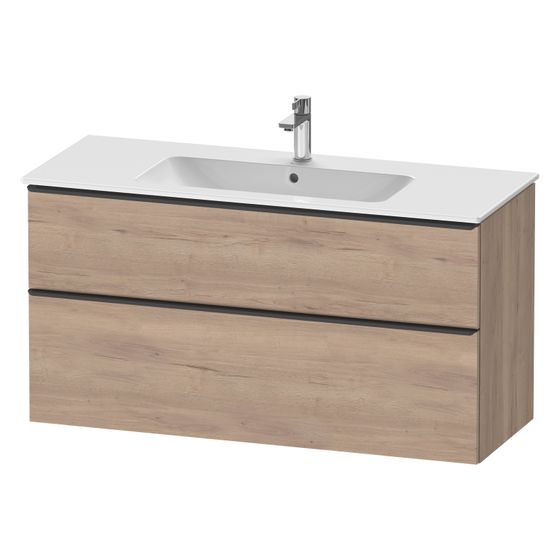 Duravit D-Neo Waschtischunterbau wandhäng. 462x1210x625mm Eiche Marmoriert Matt, Griff Diam. 1 Auszug/SK