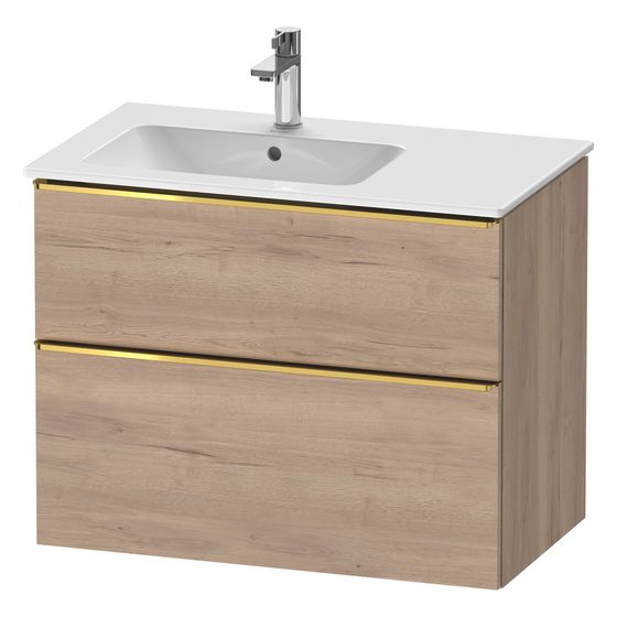 Duravit D-Neo Waschtischunterbau wandhäng. 462x810x625mm Eiche Marmoriert Matt, Griff Gold, 1 AZ/SK, DE4366034550000