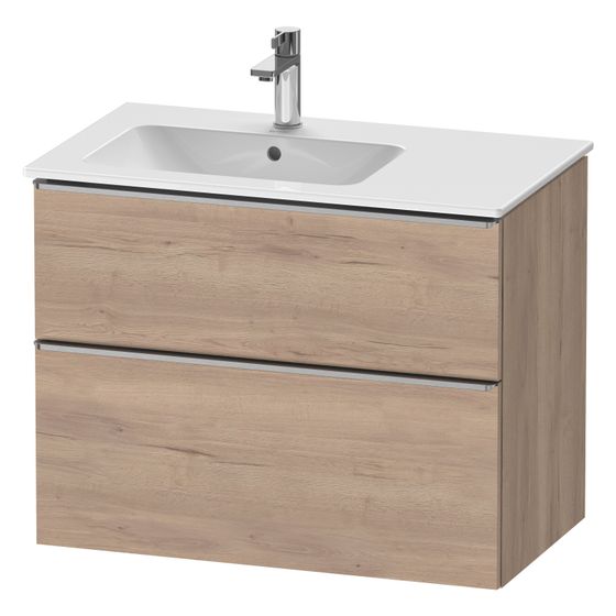 Duravit D-Neo Waschtischunterbau wandh. 462x810x625mm Eiche Marmoriert Matt, Griff Edelstahl, 1 AZ/SK, DE4366070550000