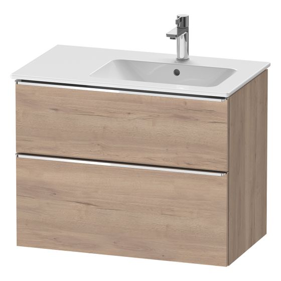 Duravit D-Neo Waschtischunterbau wandhäng. 462x810x625mm Eiche Marmoriert Matt, Griff Chrom, 1 AZ/SK, DE4367010550000