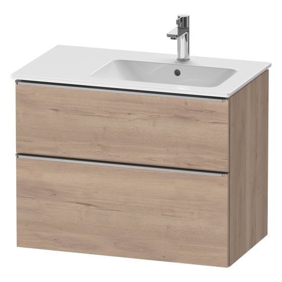 Duravit D-Neo Waschtischunterbau wandh. 462x810x625mm Eiche Marmoriert Matt, Griff Edelstahl, 1 AZ/SK, DE4367070550000