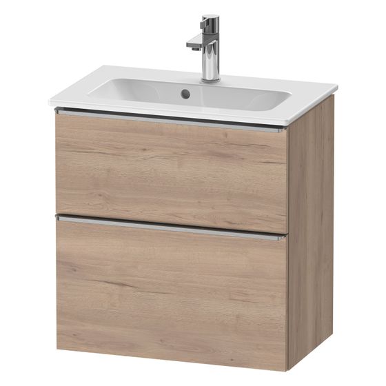 Duravit D-Neo Waschtischunterbau wandhäng. 372x610x625mm Compact Eiche Marmoriert Matt, Griff Edelstahl, 1 AZ/SK