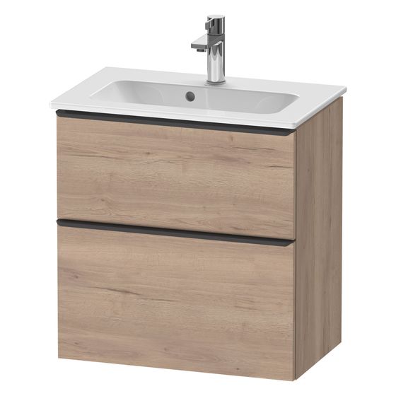 Duravit D-Neo Waschtischunterbau wandhäng. 372x610x625mm Compact Eiche Marmoriert Matt, Griff Diam. 1 AZ/SK