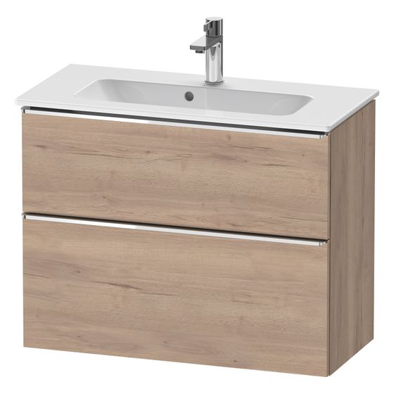 Duravit D-Neo Waschtischunterbau wandh. 372x810x625mm Compact Eiche Marmoriert Matt, Griff Chrom, 1 Auszug/Schubkasten