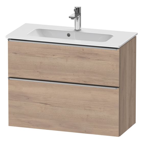 Duravit D-Neo Waschtischunterbau wandhäng. 372x810x625mm Compact Eiche Marmoriert Matt, Griff Edelstahl, 1 AZ/SK