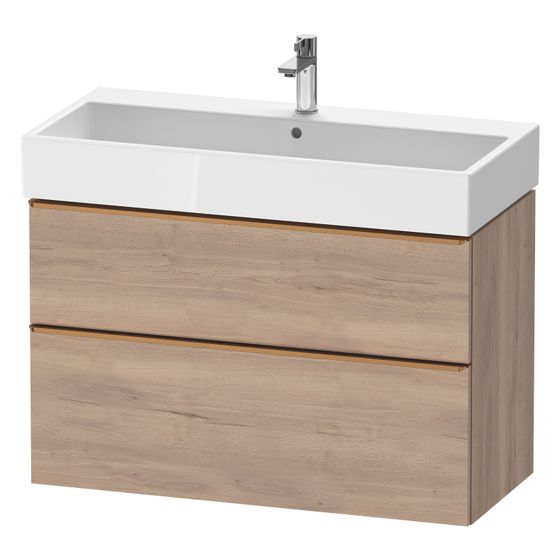 Duravit D-Neo Waschtischunterbau wandh. 442x984x625mm Eiche Marmoriert Matt, Griff Bronze, 1 Auszug/Schubkasten