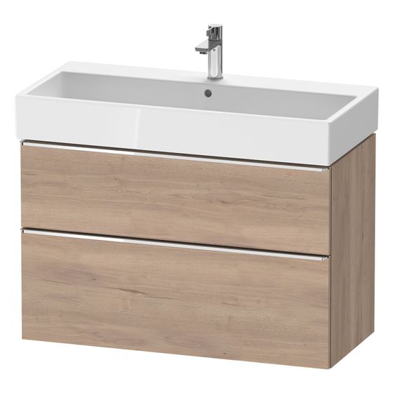 Duravit D-Neo Waschtischunterbau wandh. 442x984x625mm Eiche Marmoriert Matt, Griff Chrom, 1 Auszug/Schubkasten