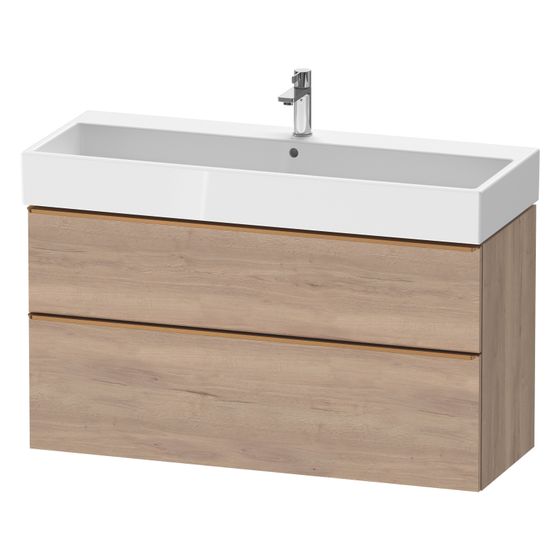 Duravit D-Neo Waschtischunterbau wandh. 442x1184x625mm Eiche Marmoriert Matt, Griff Bronze, 1 Auszug/Schubkasten
