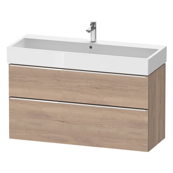 Duravit D-Neo Waschtischunterbau wandhäng. 442x1184x625mm Eiche Marmoriert Matt, Griff 1 Auszug/Schubkasten