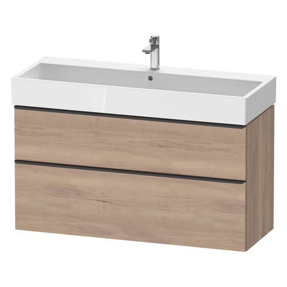 Duravit D-Neo Waschtischunterbau wandhäng. 442x1184x625mm Eiche Marmoriert Matt, Griff Diam. 1 Auszug/SK