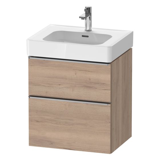 Duravit D-Neo Waschtischunterbau wandh. 452x584x625mm Eiche Mar. Matt, Griff Edelstahl, 1 AZ/SK, DE4376070550000