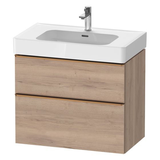 Duravit D-Neo Waschtischunterbau wandhäng. 452x784x625mm Eiche Marmoriert Matt, Griff Bronze, 1 AZ/SK, DE4377004550000
