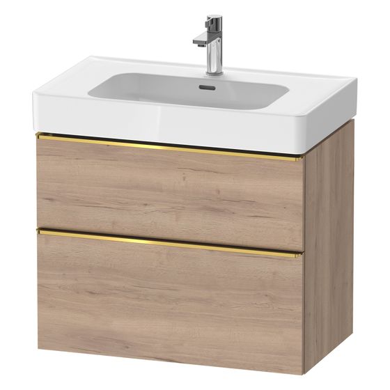 Duravit D-Neo Waschtischunterbau wandhäng. 452x784x625mm Eiche Marmoriert Matt, Griff Gold, 1 AZ/SK, DE4377034550000