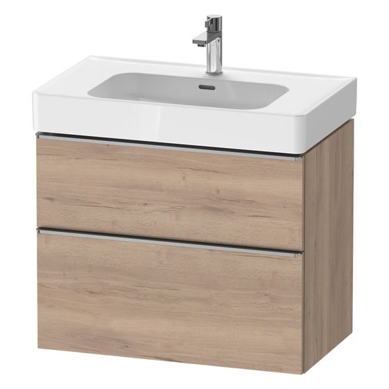 Duravit D-Neo Waschtischunterbau wandh. 452x784x625mm Eiche Marmoriert Matt, Griff Edelstahl, 1 AZ/SK, DE4377070550000