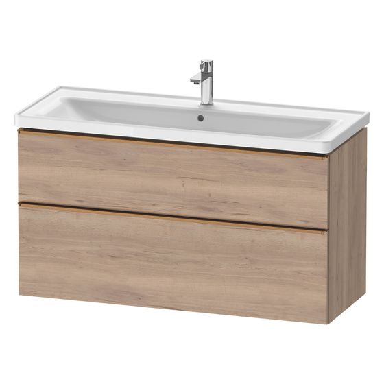 Duravit D-Neo Waschtischunterbau wandh. 452x1184x625mm Eiche Marmoriert Matt, Griff Bronze, 1 Auszug/Schubkasten