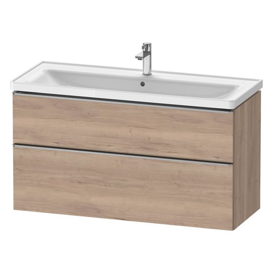 Duravit D-Neo Waschtischunterbau wandh. 452x1184x625mm Eiche Marmoriert Matt, Griff Edelstahl, 1 Auszug/Schubkasten