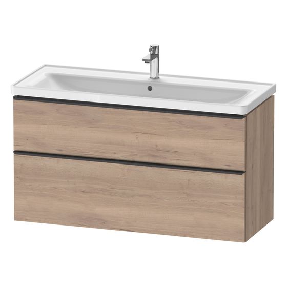 Duravit D-Neo Waschtischunterbau wandhäng. 452x1184x625mm Eiche Marmoriert Matt, Griff Diam. 1 Auszug/SK