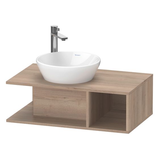 Duravit D-Neo Konsolenwaschtischunterbau wandh. 480x800x260mm, Compact, Eiche Marmoriert Matt, Grifflos, 1 offenes Fach