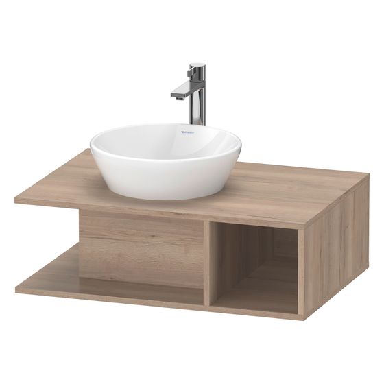 Duravit D-Neo Konsolenwaschtischunterbau wandh. 550x800x260mm, Eiche Marmoriert Matt, Grifflos, 1 offenes Fach