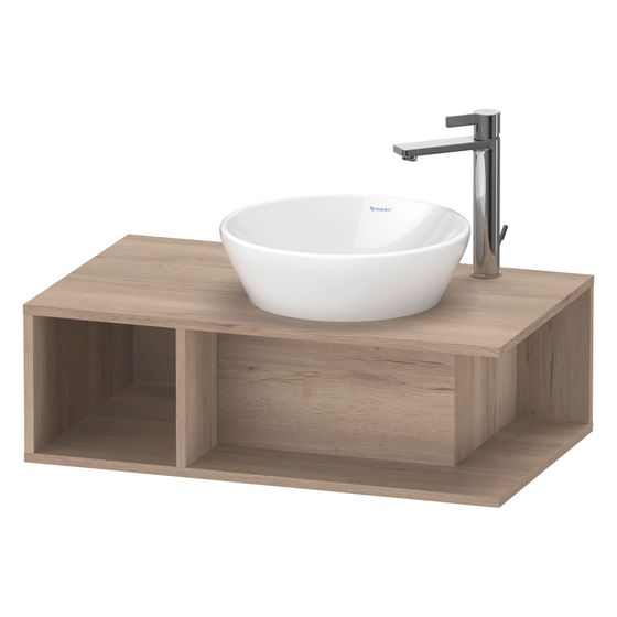 Duravit D-Neo Konsolenwaschtischunterbau wandh. 480x800x260mm Comp. Eiche Mar. Matt, Grifflos, 1 offenes Fach L