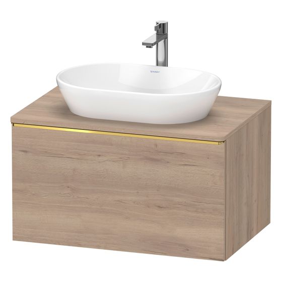 Duravit D-Neo Konsolenwaschtischunterbau wandh. 550x800x459 Eiche Marmor. Matt, mittig, m KSP, Dekor, 1 AZ, Gold, Dämpf.