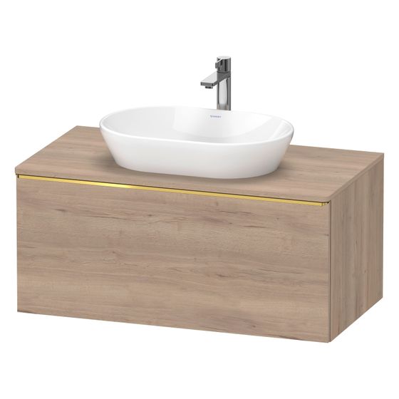Duravit D-Neo Konsolenwaschtischunterbau wandh. 550x1000x459 Eiche Marmor. Matt, mittig, m KSP, Dekor, 1 AZ, Gold, Dämpf.