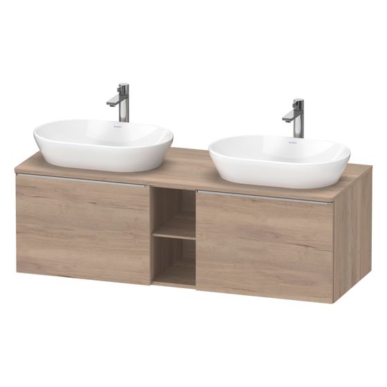 Duravit D-Neo Konsolenwaschtischunterbau wandh. 550x1400x459mm B, Eiche Marmoriert Matt, Dekor, 2 Auszüge, Griff Edelstahl
