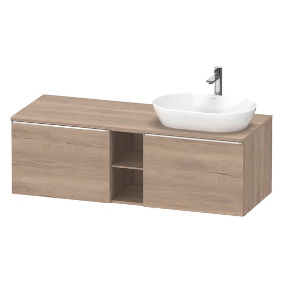 Duravit D-Neo Konsolenwaschtischunterbau wandhäng. 550x1400x459mm, Eiche Marmoriert Matt Dekor 2 AZ, Griff Chrom