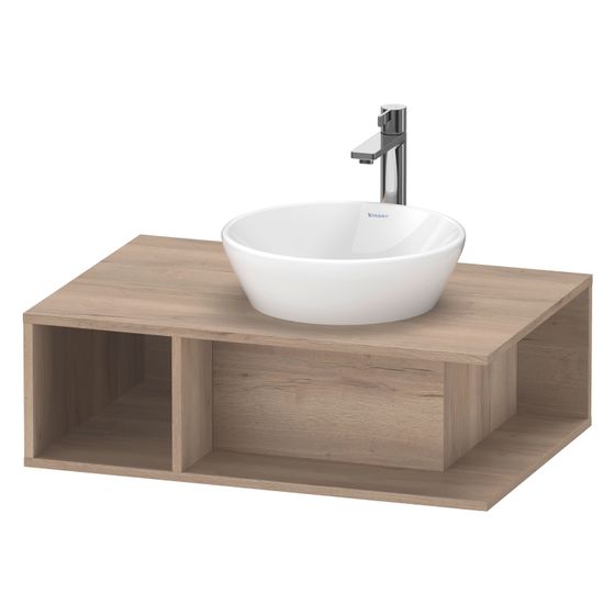 Duravit D-Neo Konsolenwaschtischunterbau wandh. 550x800x260mm, Eiche Marmoriert Matt, Grifflos, 1 offenes Fach L