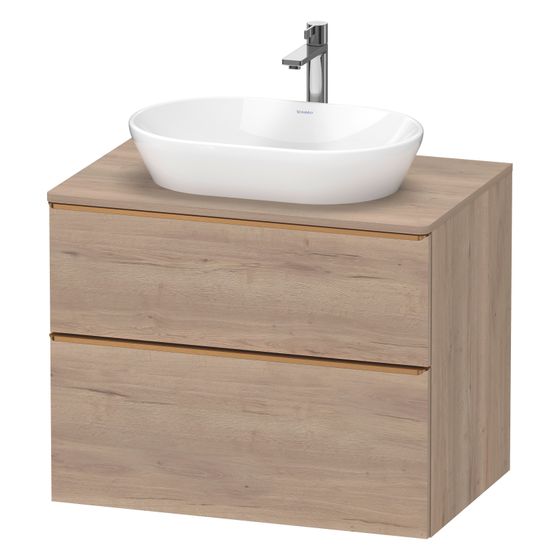 Duravit D-Neo Konsolenwaschtischunterbau wandh 550x800x664mm Eiche Marmoriert Matt, mit KSP, Dekor 1 SK/Auszug, Griff Bronze