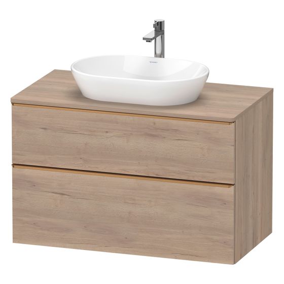 Duravit D-Neo Konsolenwaschtischunterbau wandh 550x1000x664mm Eiche Marmoriert Matt, mit KSP, Dekor 1 SK/Auszug, Griff Bronze