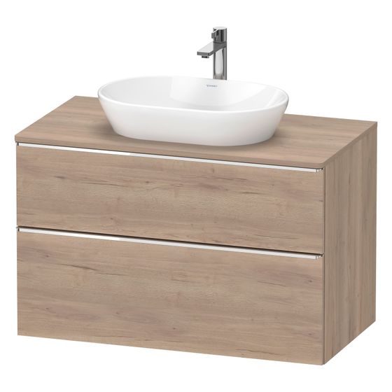 Duravit D-Neo Konsolenwaschtischunterbau wandh 550x1000x664mm Eiche Marmoriert Matt, mit KSP, Dekor 1 SK/Auszug, Griff Chrom