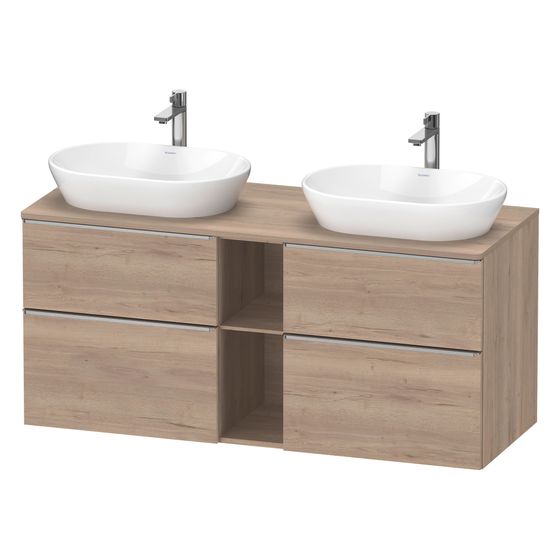 Duravit D-Neo Konsolenwaschtischunterbau wandhäng. 550x1400x664 B, Eiche Marmor. Matt m KSP Dekor 2 SK/oF/AZ, Edelstahl