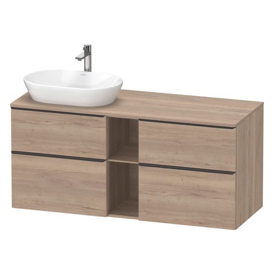 Duravit D-Neo Konsolenwaschtischunterbau wandh. 550x1400x664 L, Eiche Marmor. Matt m KSP Dekor 2 SK/oF/AZ, Diamantschw.