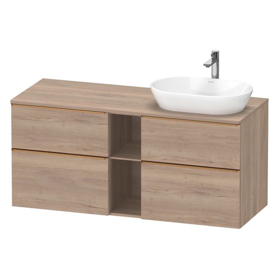 Duravit D-Neo Konsolenwaschtischunterbau wandhäng. 550x1400x664 Eiche Marmor. Matt m KSP, Dekor 2 SK/oF/AZ, Griff Bronze