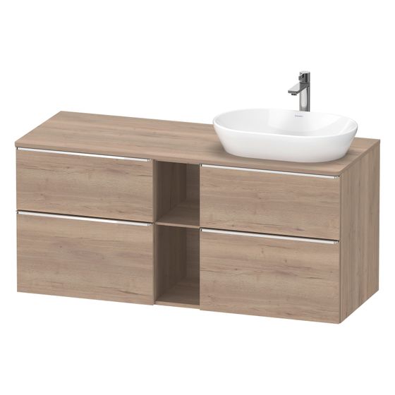 Duravit D-Neo Konsolenwaschtischunterbau wandh 550x1400x664mm Eiche Marmoriert Matt mit KSP, Dekor 2 SK/oF/AZ, Griff