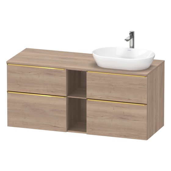 Duravit D-Neo Konsolenwaschtischunterbau wandhäng. 550x1400x664 Eiche Marmor. Matt m KSP, Dekor 2 SK/oF/AZ, Griff Gold