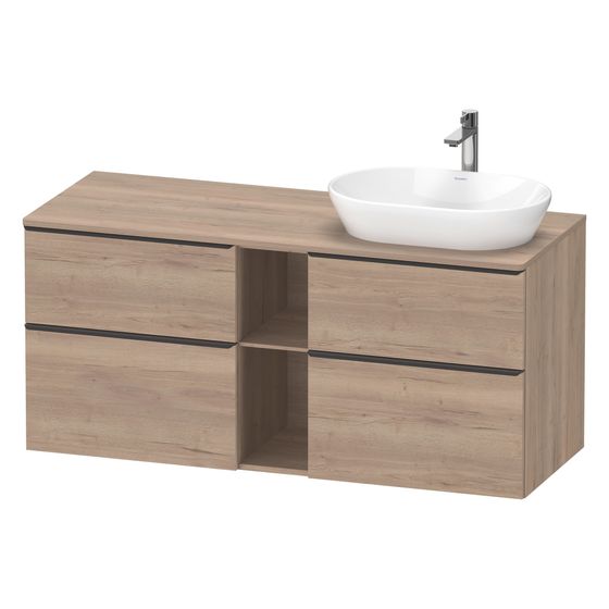 Duravit D-Neo Konsolenwaschtischunterbau wandh. 550x1400x664 Eiche Marmor. Matt m KSP, Dekor 2 SK/oF/AZ, Diamantschw.
