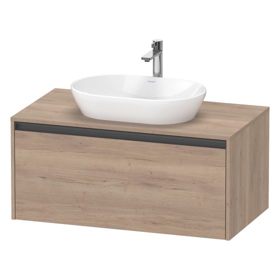 Duravit Ketho.2 Konsolenwaschtischunterbau wandh 550x1000x459mm Eiche Marmoriert Matt, mit KSP, Dekor, 1 AZ, Griff Anthrazit