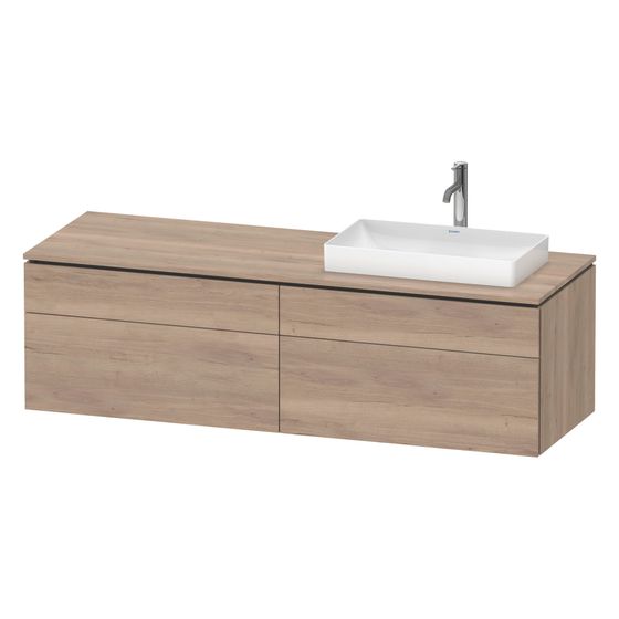 Duravit L-Cube Konsolenwaschtischunterbau wandh 550x1620x482mm R, Eiche Marmoriert Matt, mit KSP, Dekor, 2 SK, Grifflos