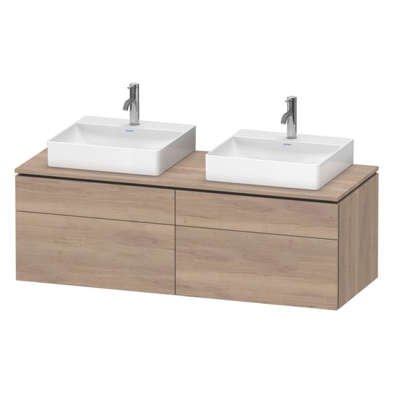 Duravit L-Cube Konsolen-WTU wandh. 550x1420x482mm Eiche Marmoriert Matt, mittig, mit KSP, Dekor, 2 SK, o.Gr. LC4872B55550000