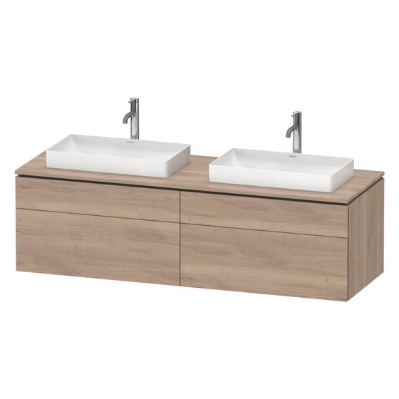 Duravit L-Cube Konsolenwaschtischunterbau wandh 550x1620x482mm Eiche Marmoriert Matt, mittig, mit KSP, Dekor, 2 SK, Grifflos